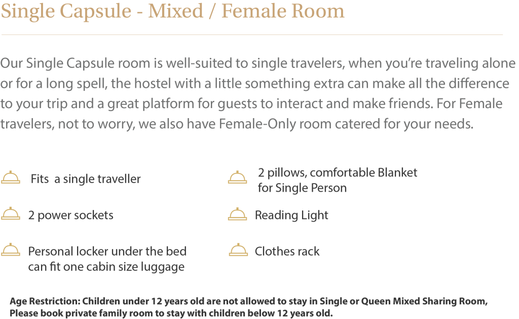 Single Capsule Mixed Female Room